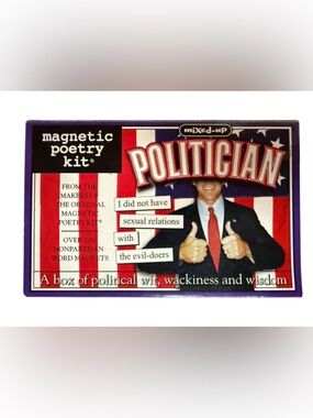 Vintage 2006 Edition Magnetic Poetry Kit Mixed-Up POLITICIAN - Red, White & Blue